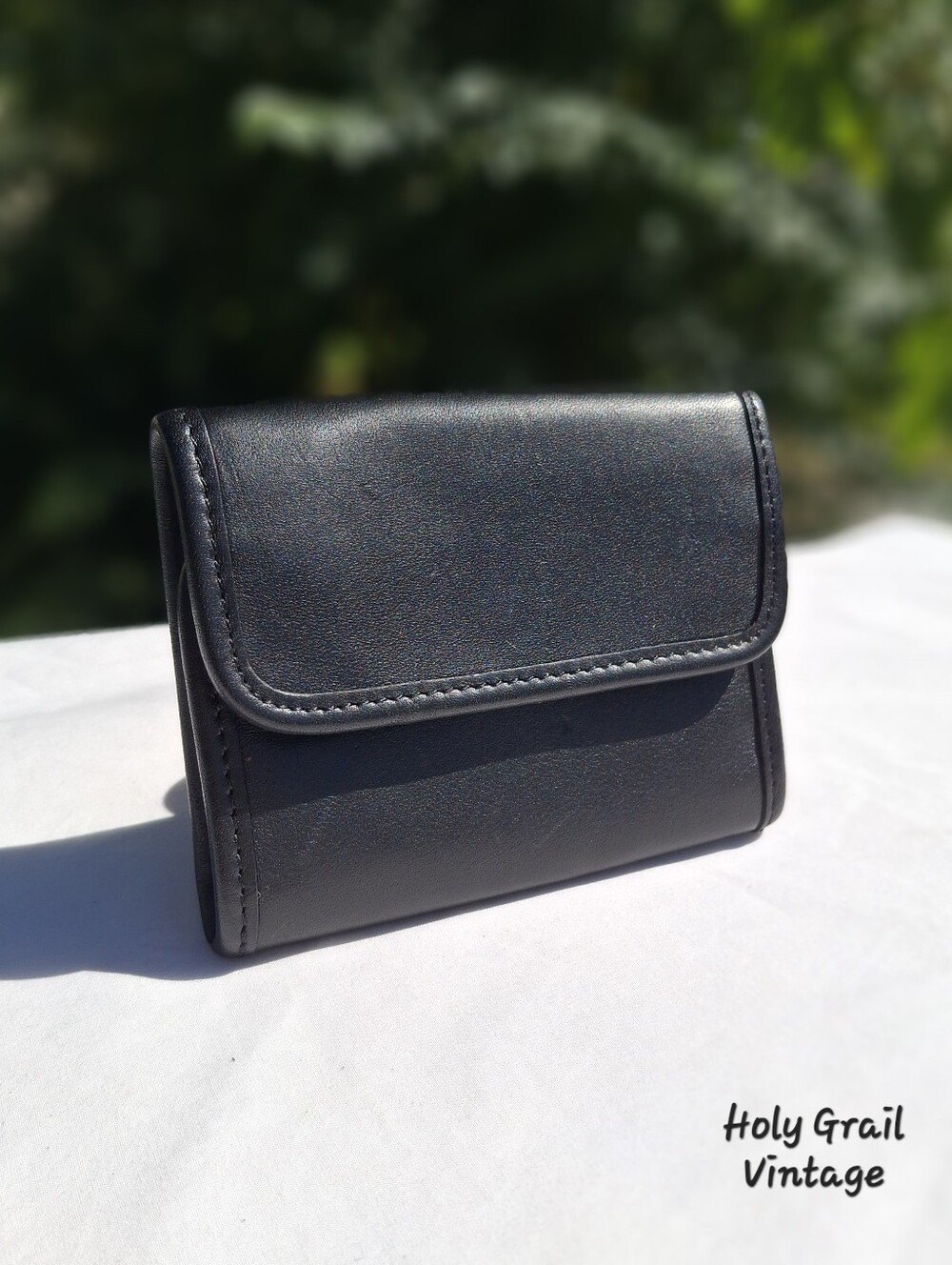 VTG 90's Coach Black Glove-Tanned Leather Trifold Travel Jewelry Case Organizer